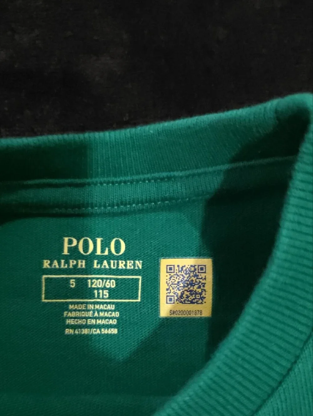 Ralph Lauren Emerald Green Crewneck Tee with Purple Pony - Kids
